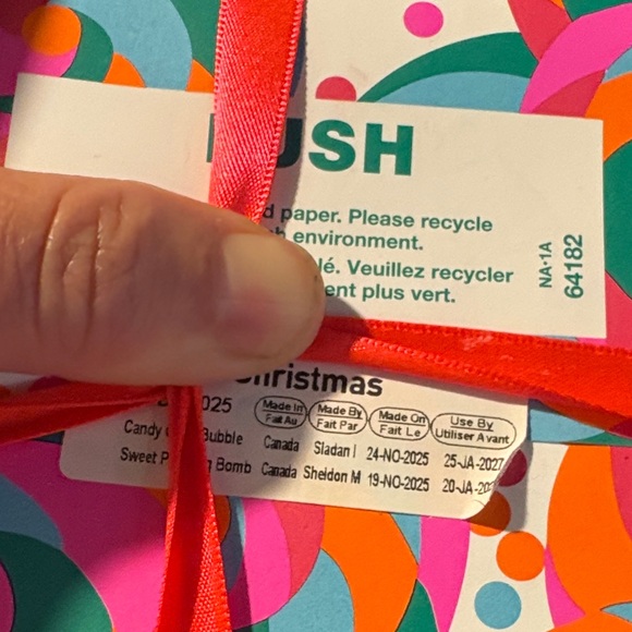 Lush Sweet Christmas Wrapped Gift Box with Red Ribbon - Picture 6 of 8